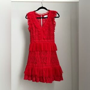 Adelyn Rae Deven Lace Cocktail Dress in Red